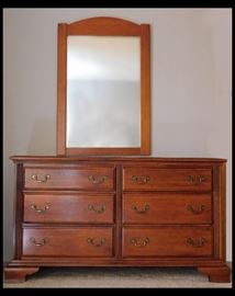 Dresser is 55w x 18d x 31h and the mirror is 29w x 43h.