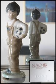 Porcelain Child Figurine with a soccer ball created by NAO by Lladro called "Wanna Play?"