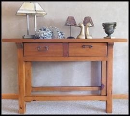 The perfect size table Attic Heirlooms 52w x 18d x 30h.