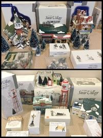 Dept 56 Snow Villages including Rollerama Roller Rink, Mainstreet Pharmacy, Church, Red Cup Cafe and Water Tower plus accessories.