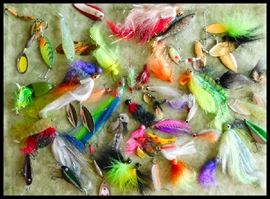 Fishing Art lures and feathery attractions.