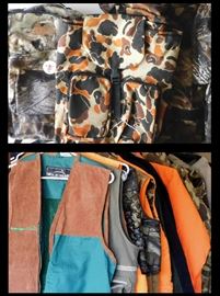 Hunting back packs and clothing.