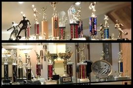 TROPHIES Those must be hard to part with . We hear that folks are getting a new plaque and upcylcing these for birthday gifts.