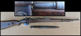 WW 2 German made Mauser K98-K and Bayonet. Recovered in Germany.