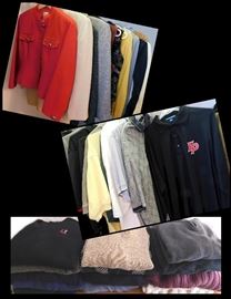 Clothing including Croft and Barrow, PGA Touring Sweater, Hemmerich, Ralph Lauren, Woods and Gray and sports shirts with Eden Prairie Logos.