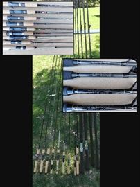 Graphite fishing rods.