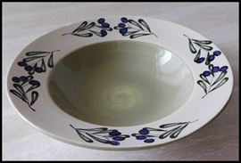 Large pottery handpainted bowl