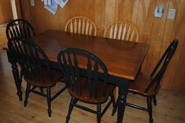 Table and six chairs