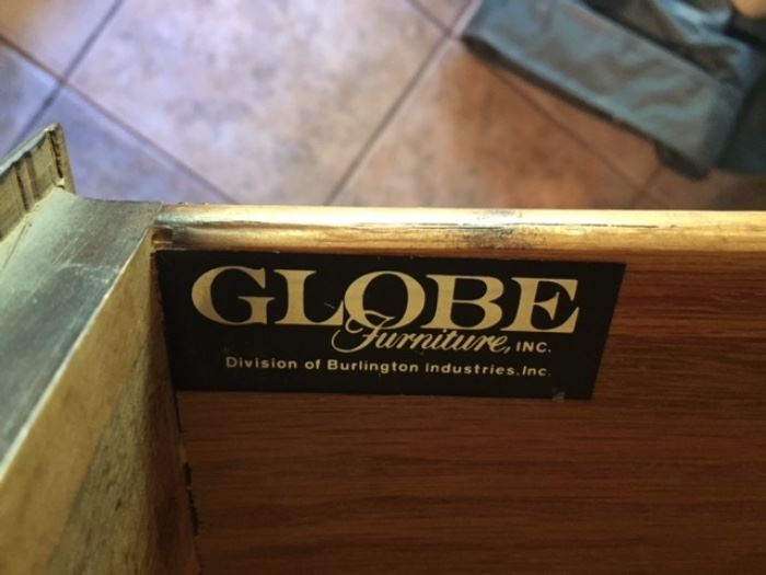 Globe china cabinet label