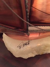 copper sailboat signature