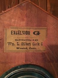 Excelsior clock label