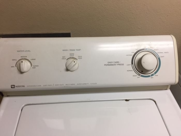 Maytag washer control panel