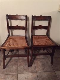 2 of 6 antique cane seat chairs