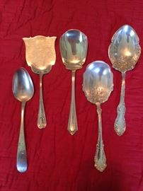 5 sterling serving spoons