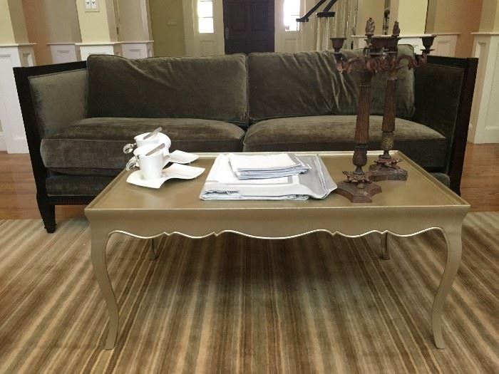 Brushed Aluminum Coffee Table, Linens