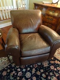Pottery Barn Leather Recliner - 38"W X 38"D