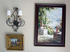 Large oil is by listed artist (original cost $1440.)