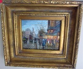 Small Paris street scene oil (original cost $220).