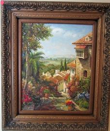 Italian villa oil painting
