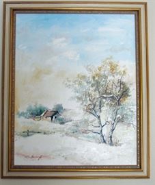 Winter scene oil