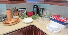 Kitchen items including decorative ceramics