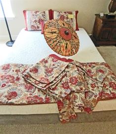 "Restonic"  memory-foam queen size mattress and bed linen ensemble