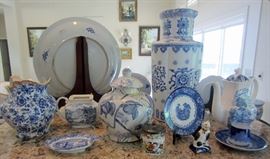 Some of the blue and white decorative ceramics
