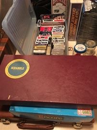 Board games (Scrabble, Cribbage, encore and others) cards