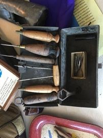 Antique leather tools