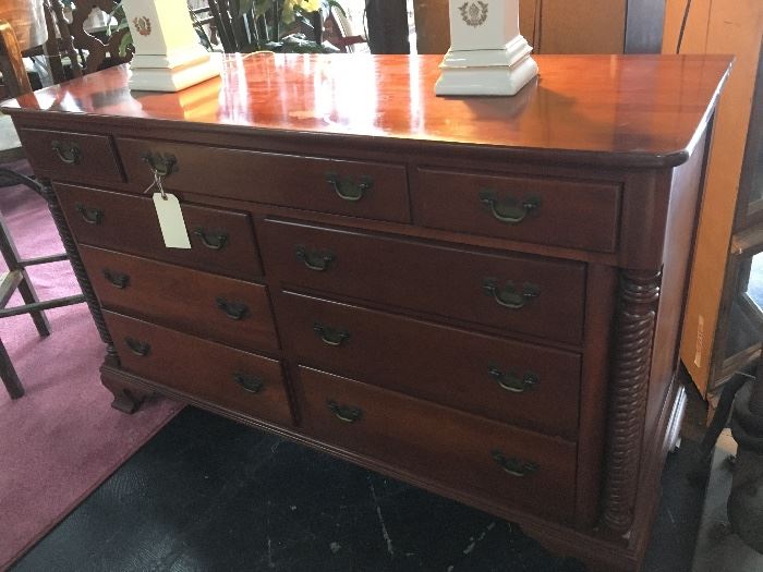 9-Drawer, Antique, Cherry Dresser