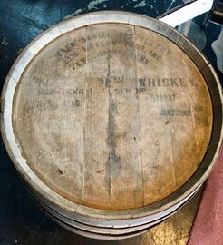 JACK DANIELS WHISKY BARREL, lid stamped Jan 22, 1968