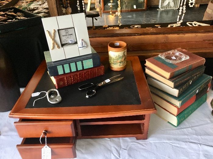 Small writing desk with storage