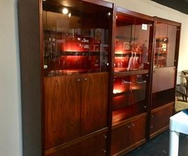 Nice 3-Piece Entertainment Center with lights and storage