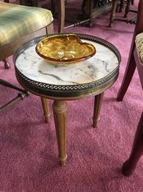 Small marble-top mid-century modern side table