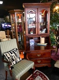 Mahogany Secretary with beveled glass doors