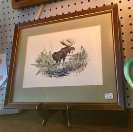 Framed "Moose" artwork