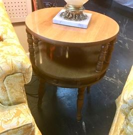 2-Tier Mid-Century Modern Round End Table
