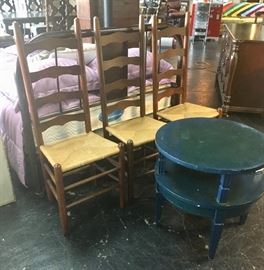 3 Matching Chairs, 2-Tier Round Small Table