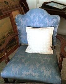 wood framed upholstered chair
