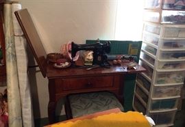 Singer Sewing Machine and sewing supplies