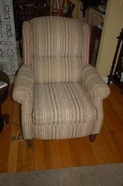 Smith Brothers beige striped recliner
