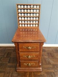 Golf Ball Collection, Hickory White End Table