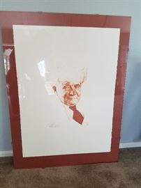 David Ben-Gurion print, signed