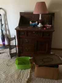 Antique marble top wash stand
