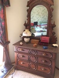 Antique marble top dressing table