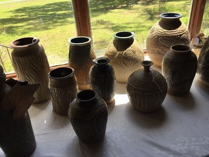 Great selection of Charle Courts pottery