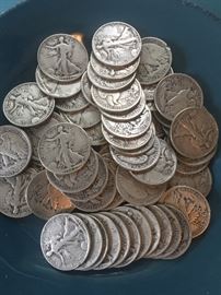 Big selection of “Walking Liberties “ half dollars