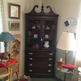 Mahogany corner cabinet