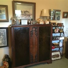 Burled wood chest