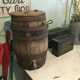 Early wooden barrel with lid